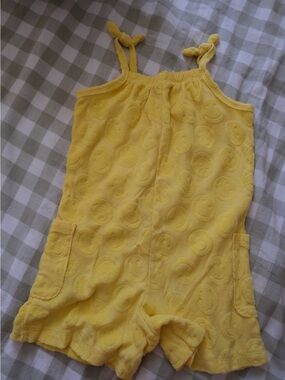 Old Navy Yellow Terry Smile Pocket Romper